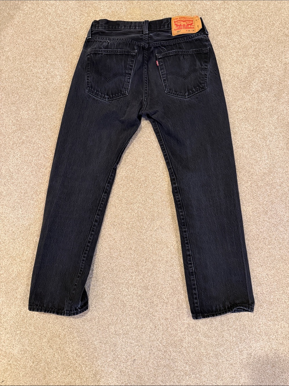 Levi's  501 Black Straight-Leg Jeans - Picture 3 of 5